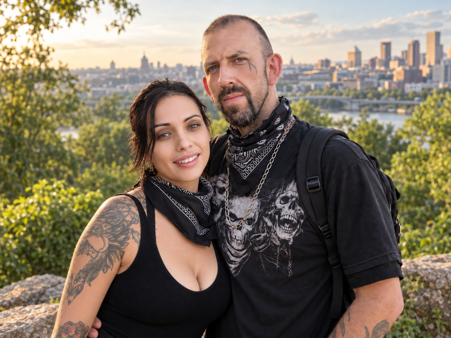 The two of us above the river, Saint Paul